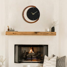 Wallity Moon Time Reloj de Pared de Madera y Metal APS117